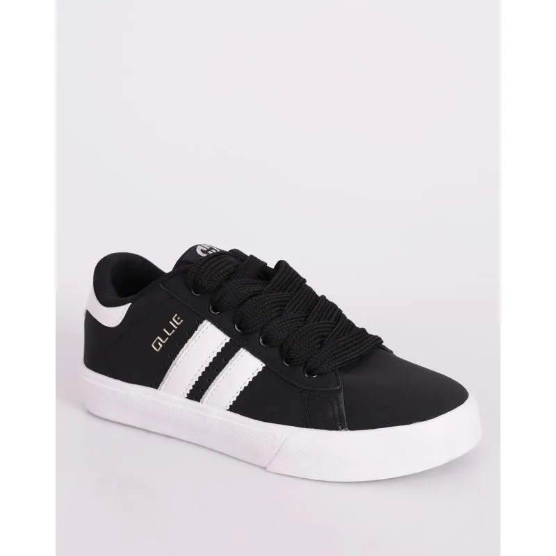 Tênis Feminino Casual Ollie com Recortes Preto 37