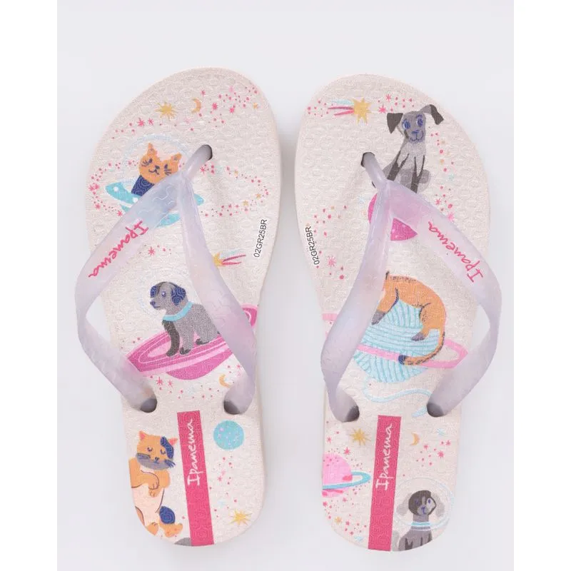 Chinelo Ipanema Infantil Estampado Bege 23/24