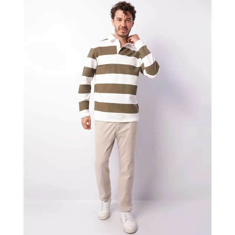 Calça Masculina Sarja Slim Chino Bege 42