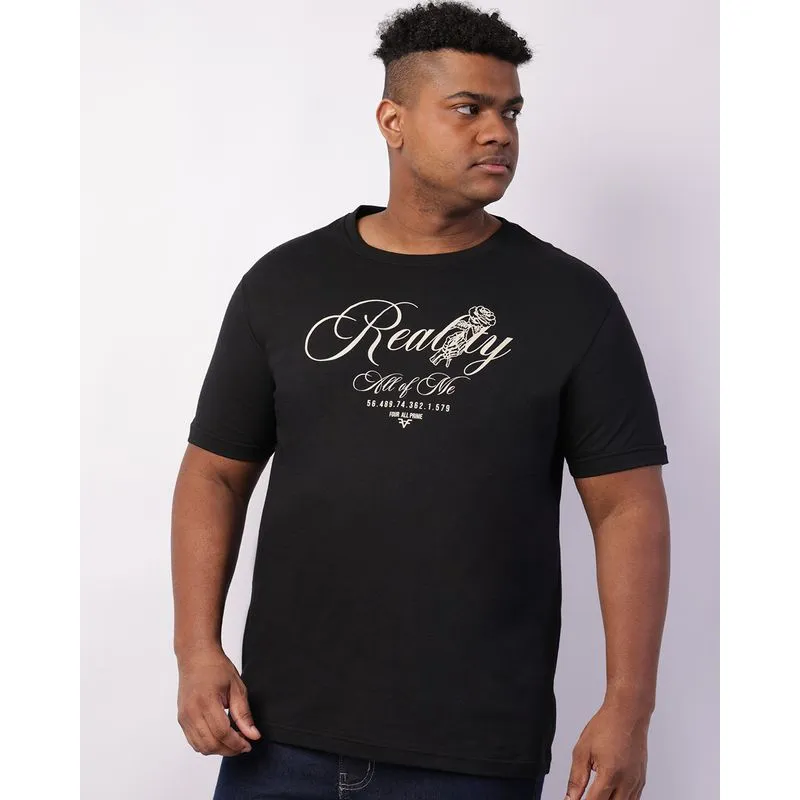 Camiseta Plus Size Masculina Com Estampa Preta G3