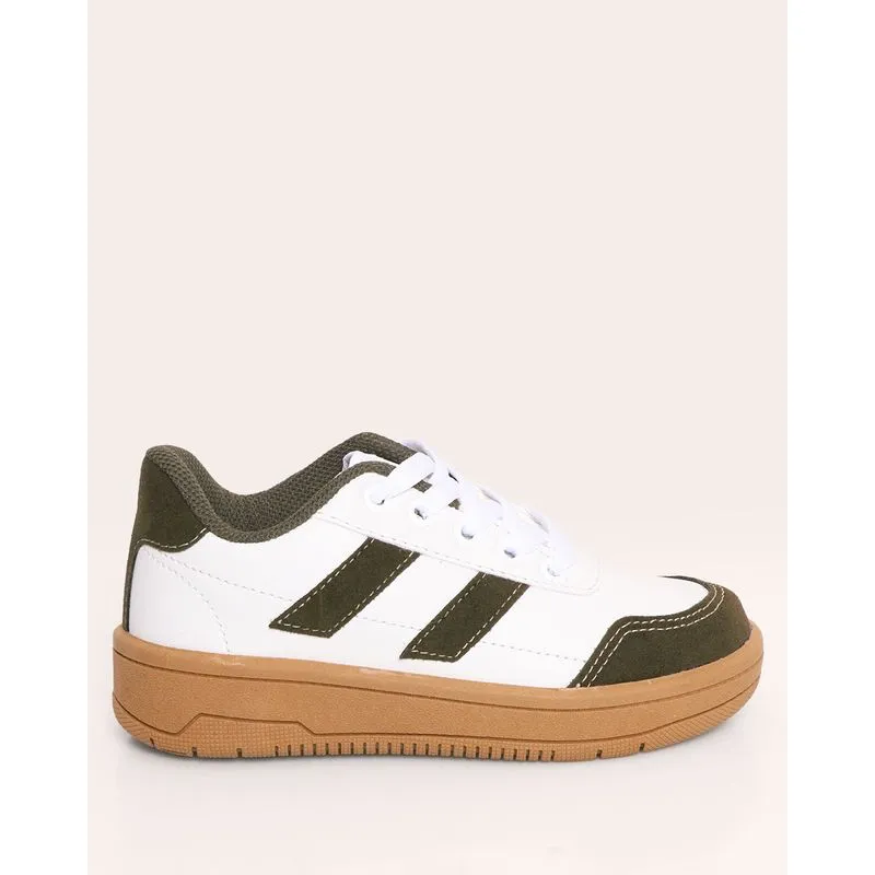 Tênis Infantil Via Vip Casual Branco e Verde 35