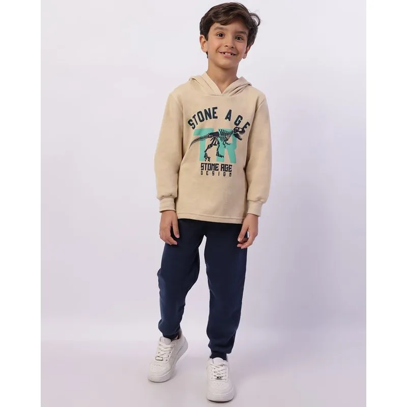 Conjunto Moletom Infantil Estampa Dinossauro Bege 8