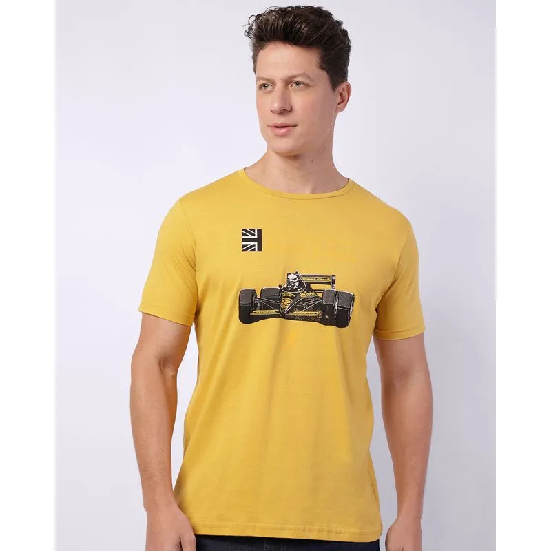 Camiseta Masculina com Estampa Manga Curta Amarela GG