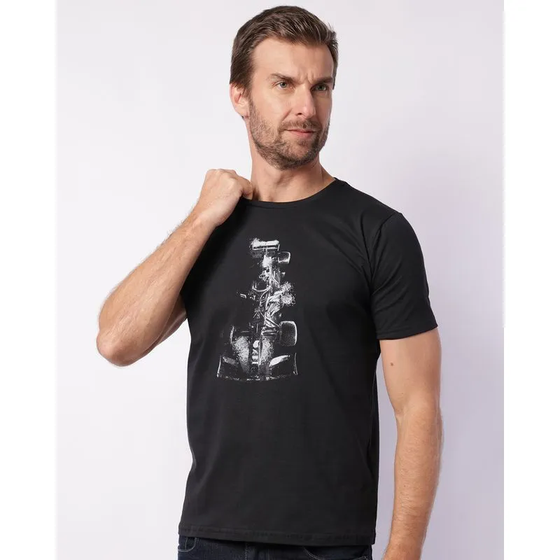 Camiseta Masculina com Estampa Manga Curta Preta GG