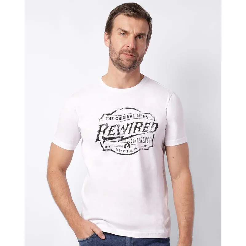 Camiseta Masculina com Estampa Rewired Manga Curta Branca P