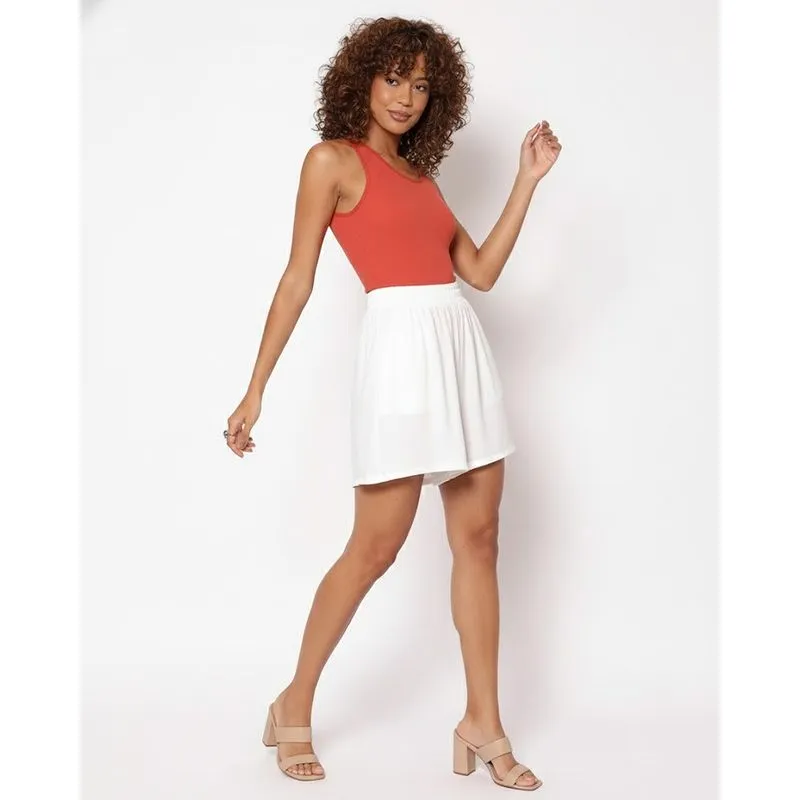 Body Feminino Regata Sem Costura Canelado Terracota M