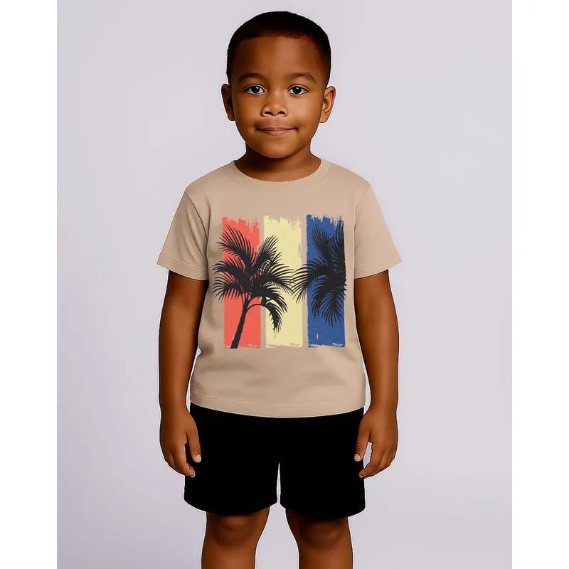 Conjunto Infantil Curto Estampa Tropical Bege 8