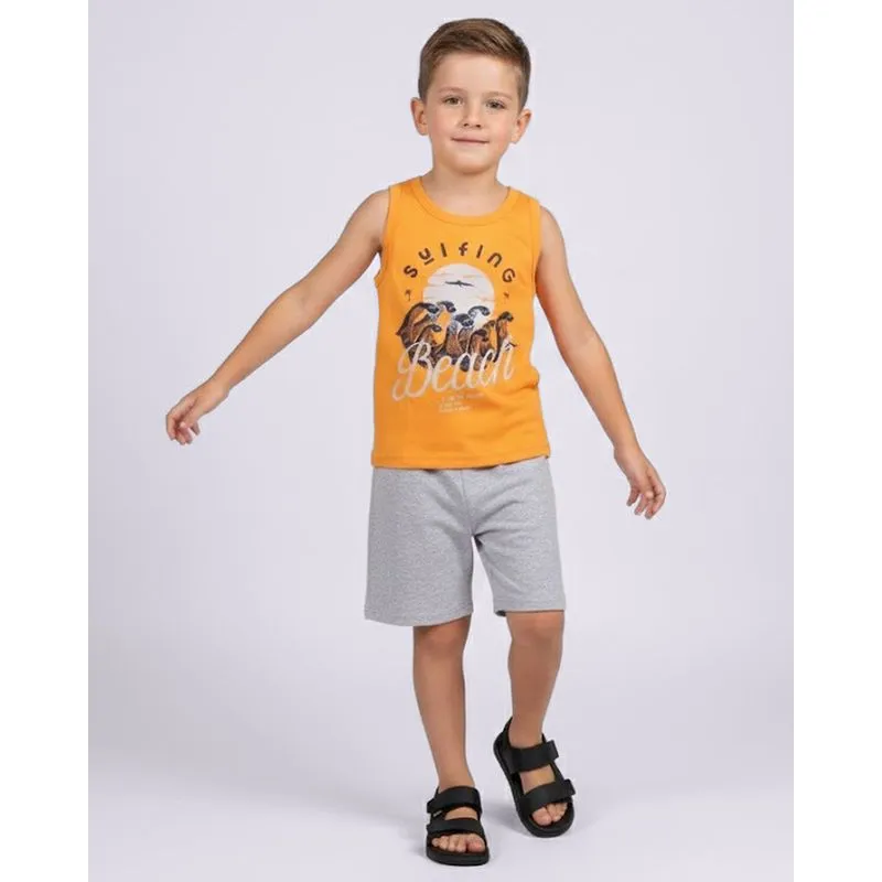 Conjunto Infantil Regata Estampada Laranja 18