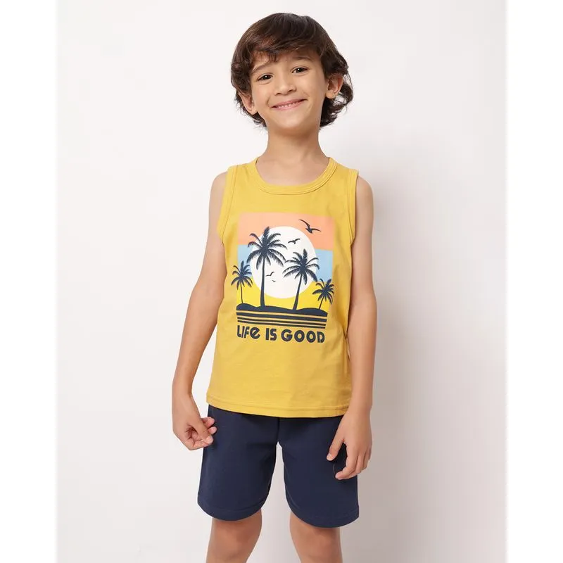 Conjunto Infantil Regata Algodão Curto com Estampa Mostarda 8