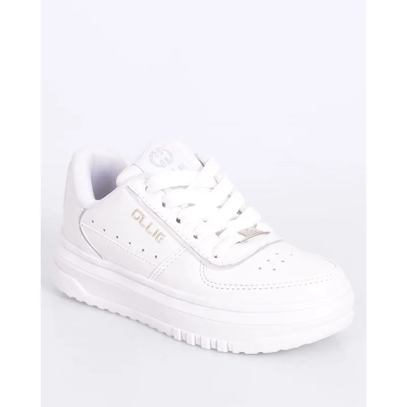 Tênis Infantil Casual Ollie com Recortes Branco 34