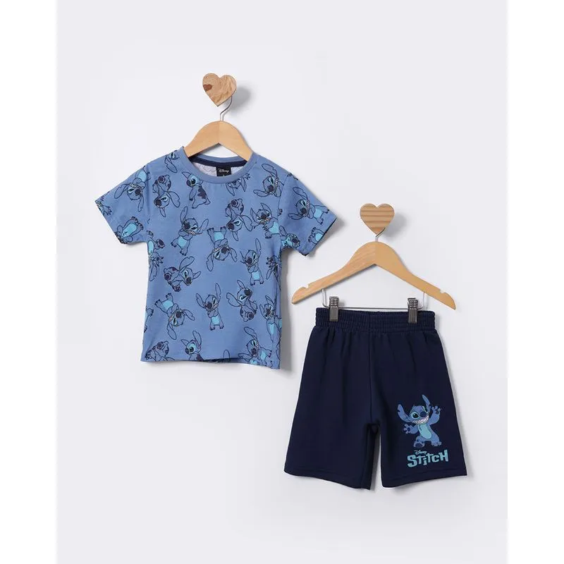 Conjunto Bebê Curto Disney Stitch Azul 1