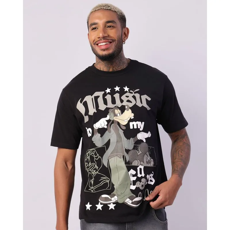 Camiseta Masculina Disney Pateta Manga Curta Preta P