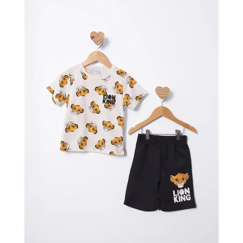 Conjunto Bebê Disney O Rei Leão Simba Off White 1