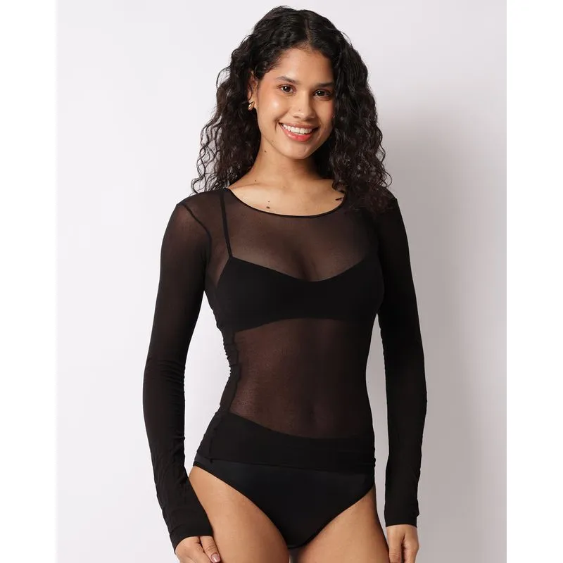 Blusa Feminina Segunda Pele Fio 40 Selene Preta UN