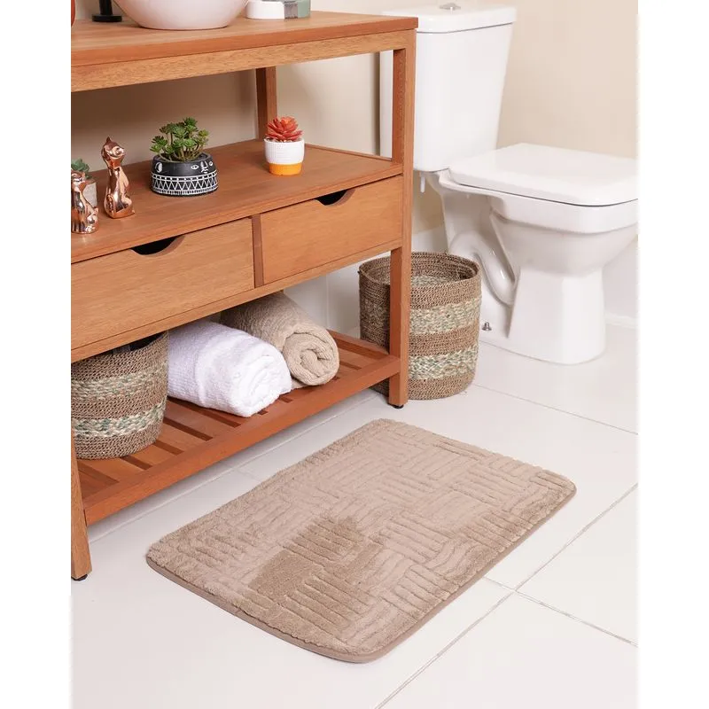 Tapete Felpudo 45cmx65cm Corttex Antiderrapante Bege UN