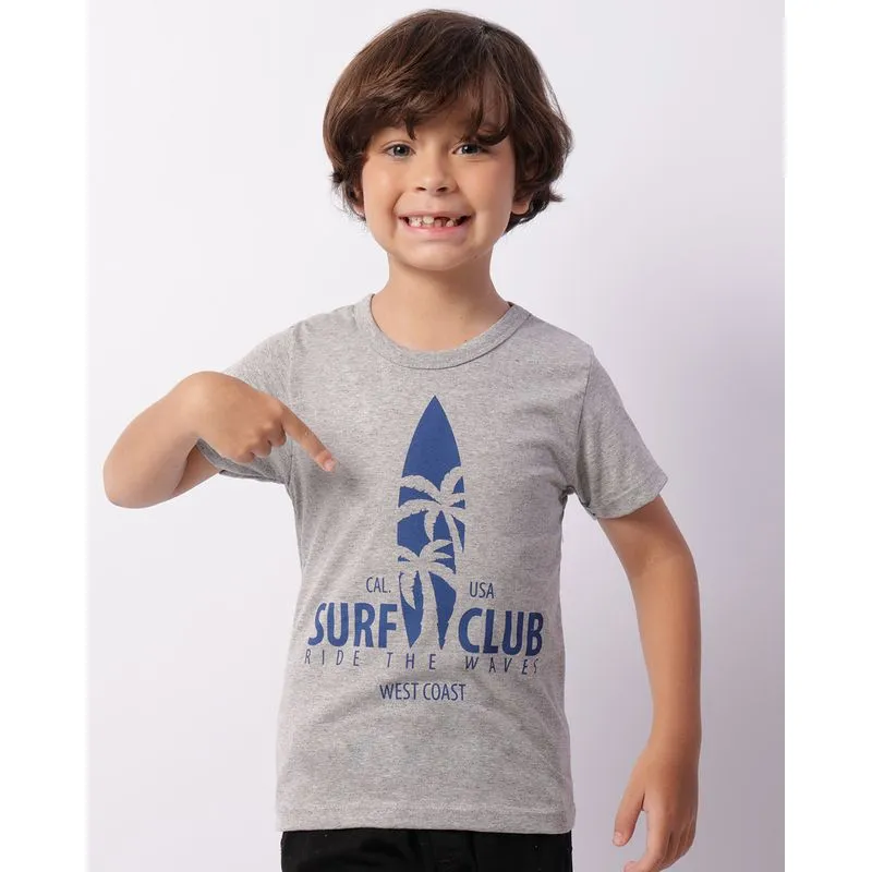 Camiseta Infantil Manga Curta Estampas Sortidas Cinza 16