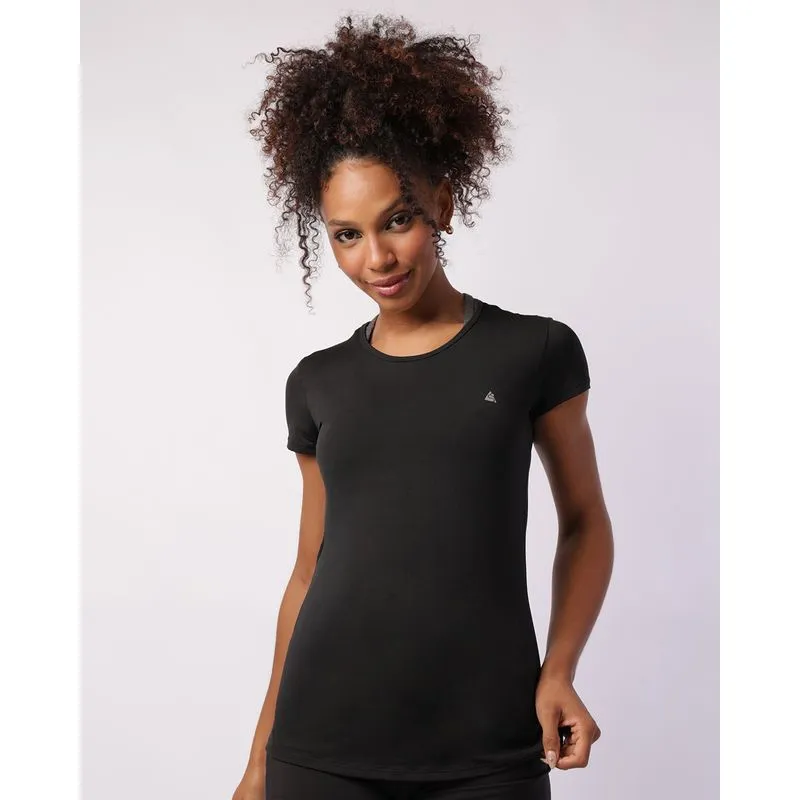 Camiseta Fitness Feminina Manga Curta Furadinha Preta P