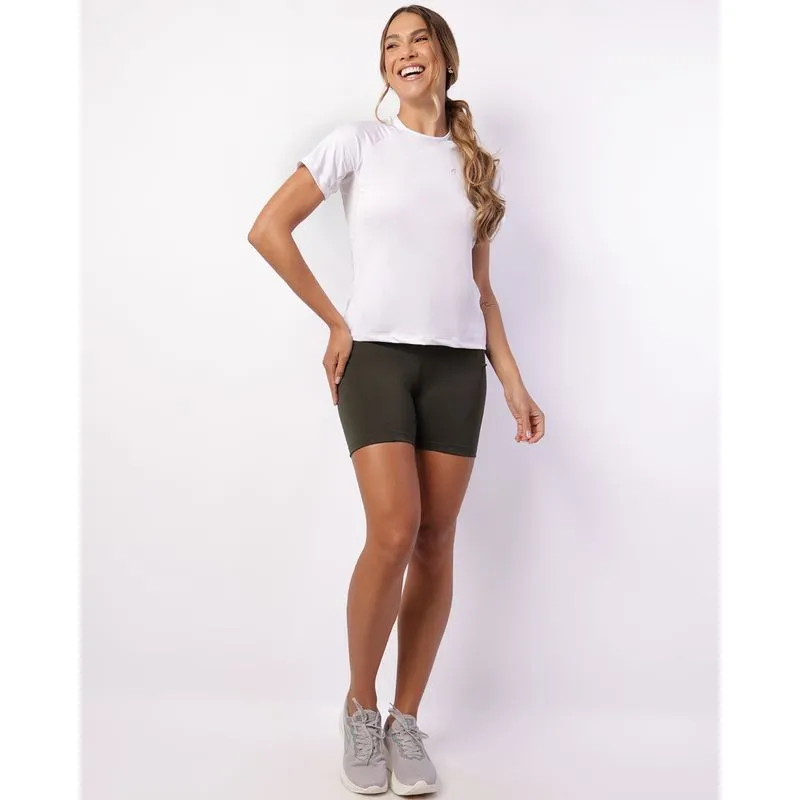 Bermuda Ciclista Feminina Furinhos com Recortes Verde GG