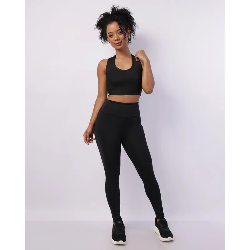 Calça Legging Fitness Feminina Fitter Bolso Funcional Preta G