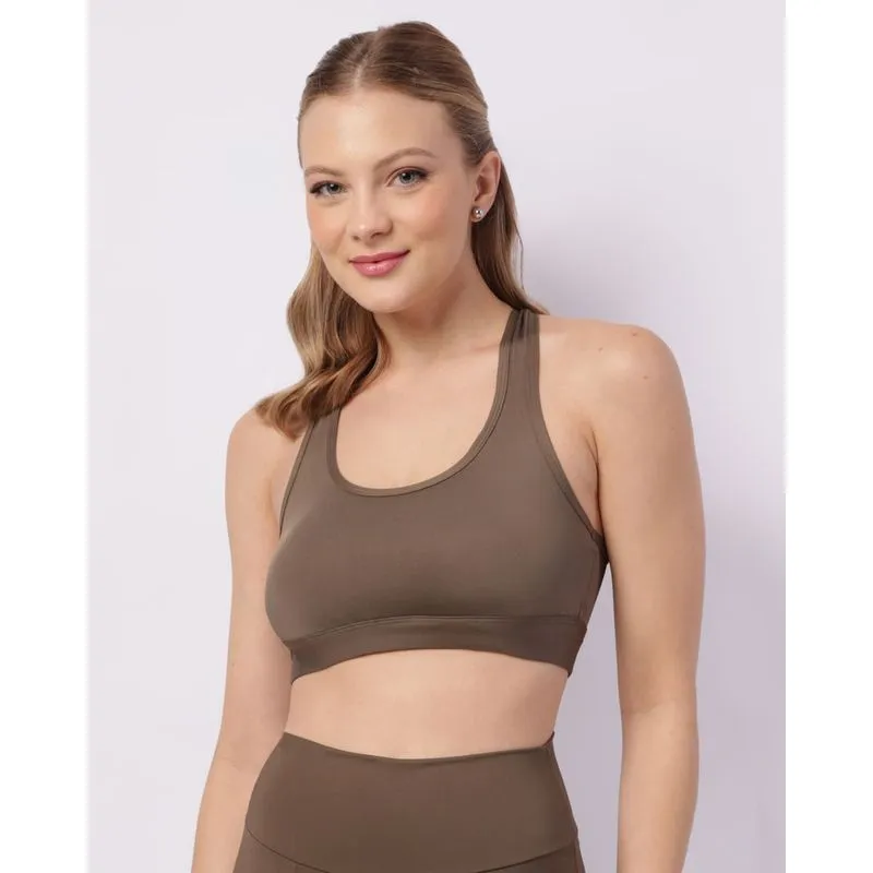 Top Fitness Feminino Fitter Cruzado Com Bojo Verde P