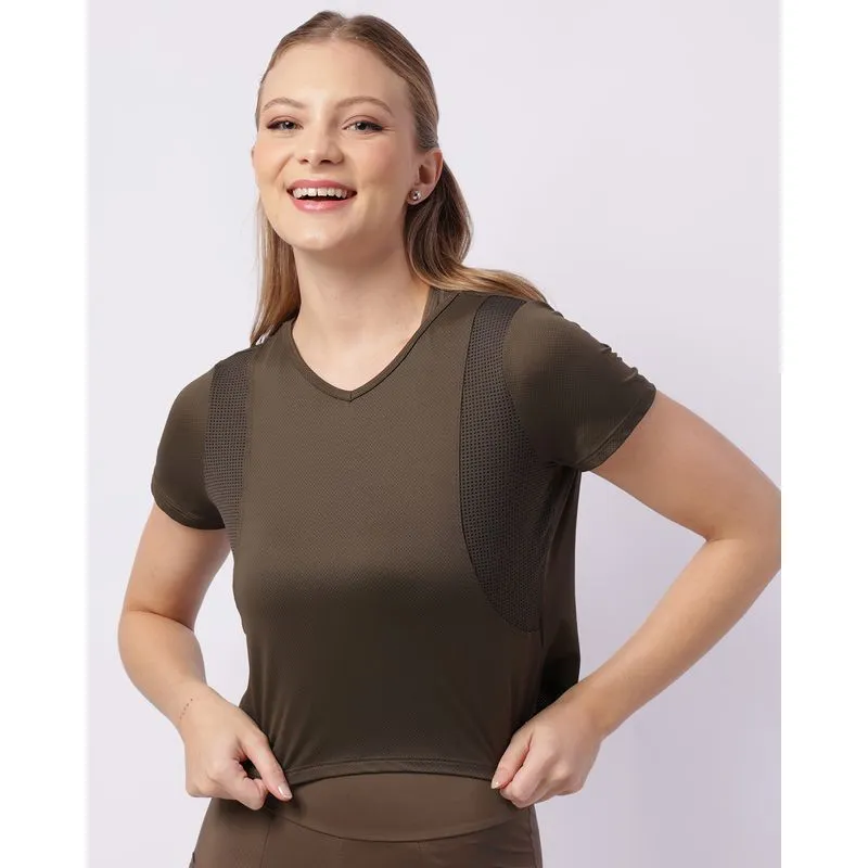 Blusa Fitness Feminina Fitter Cropped Dry Fit Verde GG