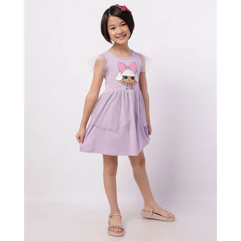 Vestido Infantil Curto Lol Surprise com Tule + Brinde Lilás 4