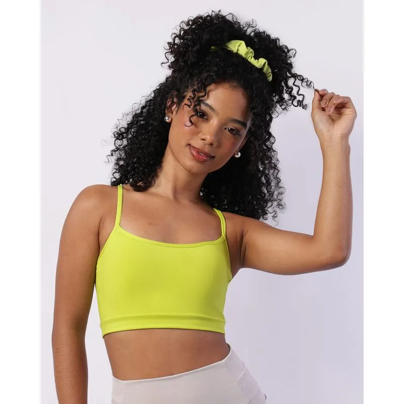 Top Fitness Feminino + Brinde Elástico Cabelo Neon Verde GG