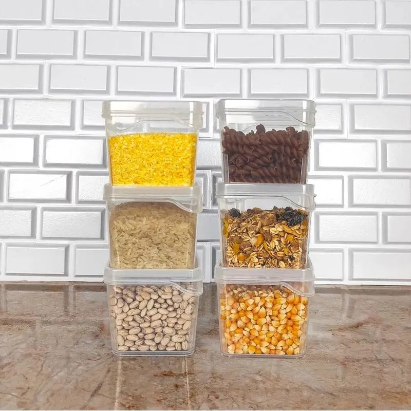 3x Kit 6 Potes Modulares Condimentos Temperos Empilhável 450