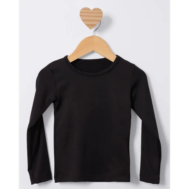 Camiseta Bebê Manga Longa Térmica Preta 3