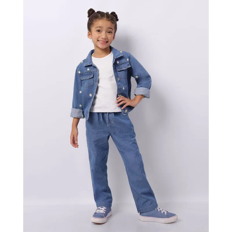 Calça Liocel Infantil Clochard Com Bolsos Azul 4