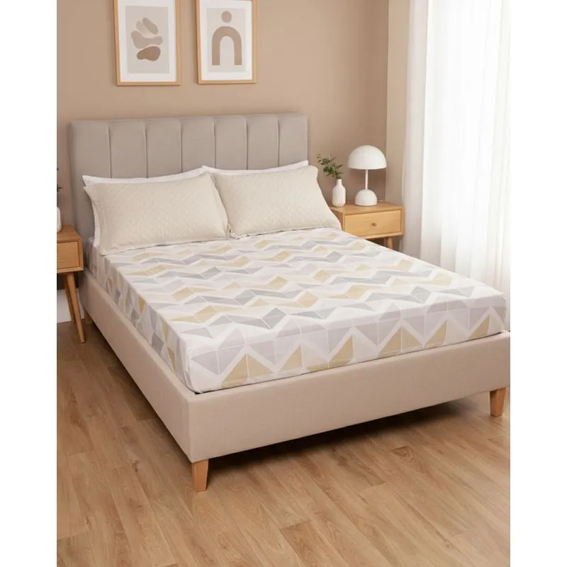 Lençol Avulso Casal Com Elástico Arte & Cazza Estampado Branco UN