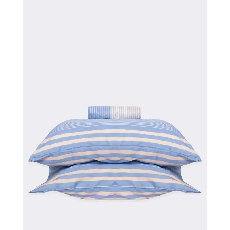 Jogo De Cama Casal 3 Peças Arte & Cazza Listrado Azul UN