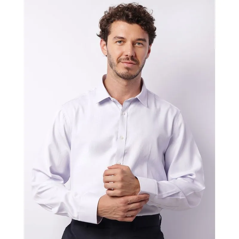 Camisa Masculina Social Manga Longa Listrada Lilás 3