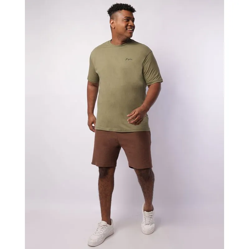 Bermuda Plus Size Masculina Moletinho Texturizada Marrom G2