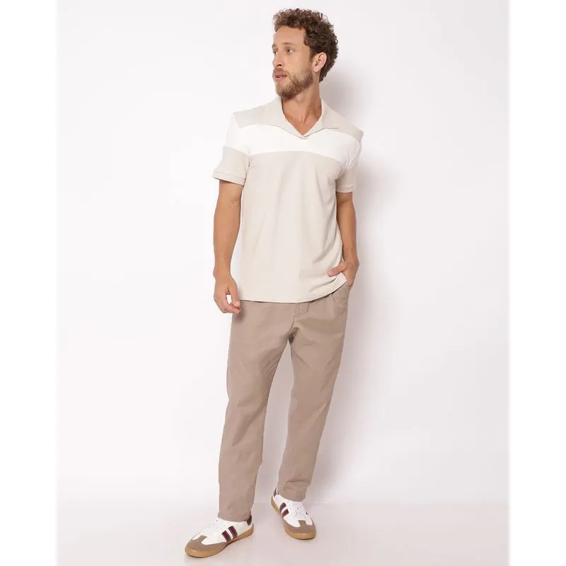 Calça Masculina Reta Analogy Bege M