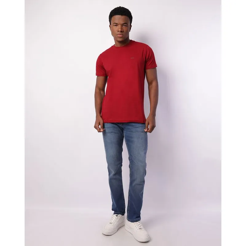 Calça Jeans Masculina Reta Estonada Azul 48