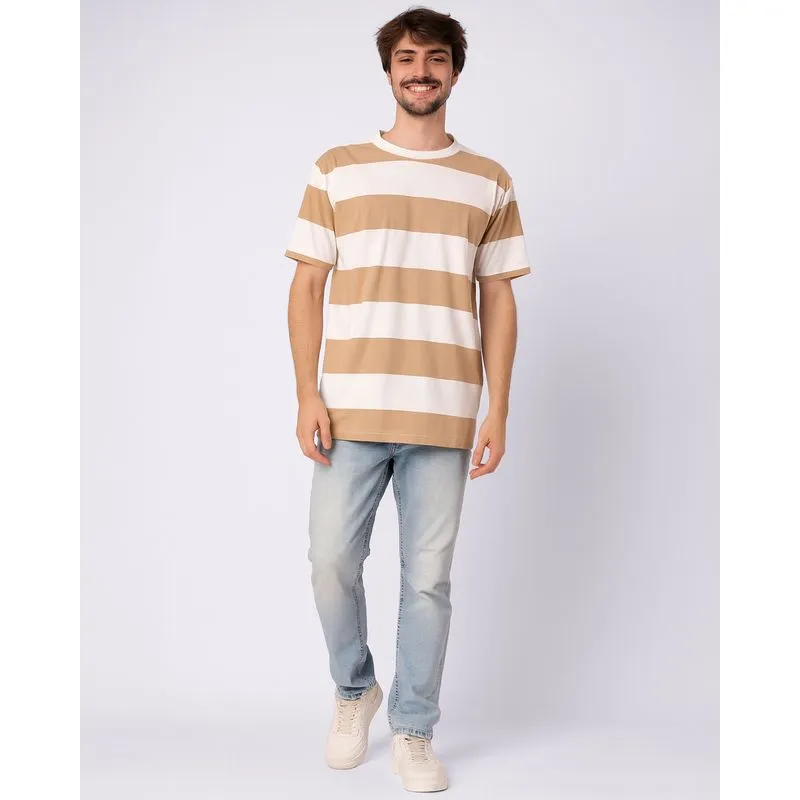 Calça Jeans Masculina Slim Estonada com Bolsos Azul 48