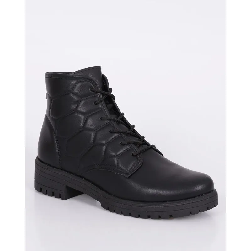 Bota Feminina Mississipi Coturno Texturizada Cano Curto Preta 35