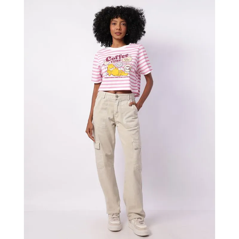 Calça Jeans Feminina Wide Leg com Bolsos Cargo Verde 42
