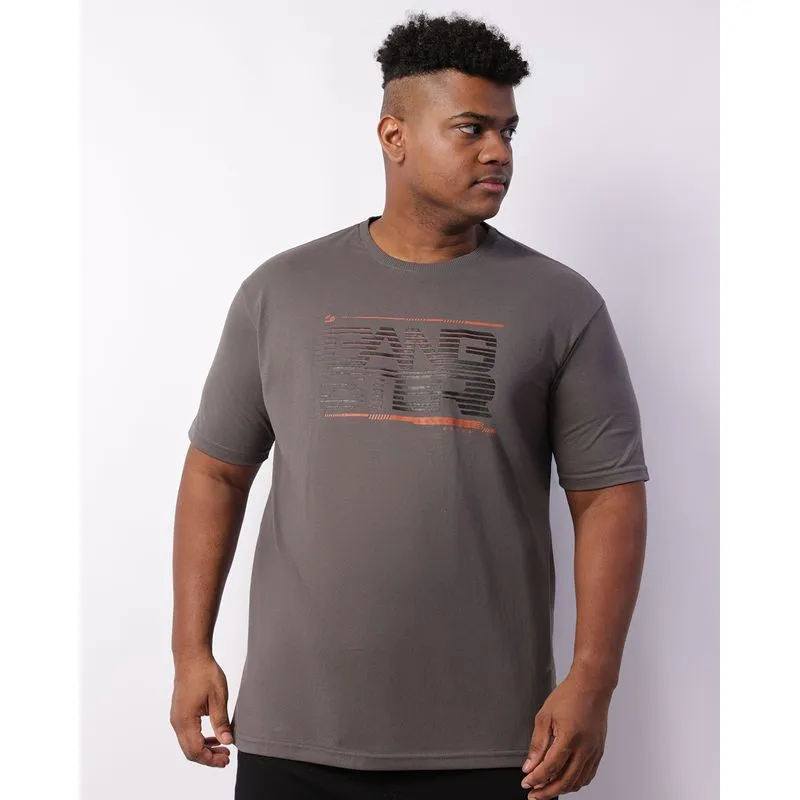 Camiseta Plus Size Masculina Gangster Manga Curta Cinza G2