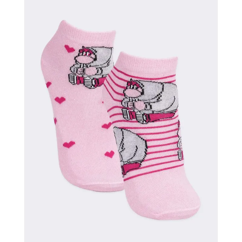 Kit 2 Pares De Meia Infantil Disney Vergonha Divertida-Mente Rosa 22 A 25