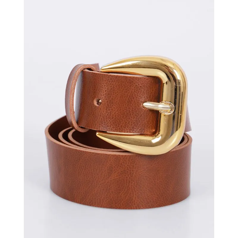 Cinto Feminino Tradicional Com Fivela Marrom GG