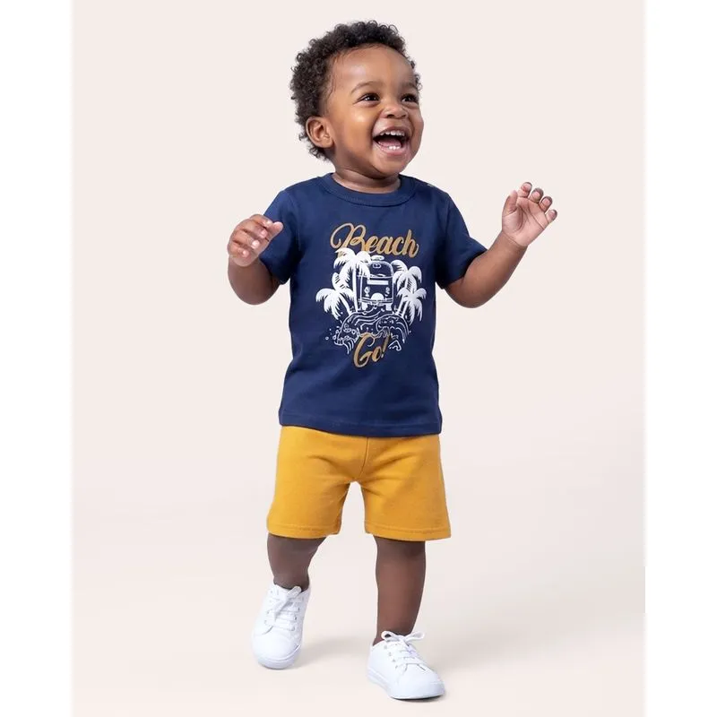Conjunto Bebê Algodão Estampa Dinossauro Marinho 1