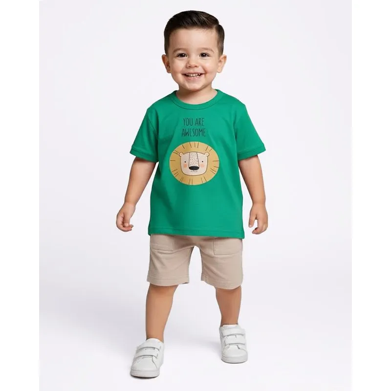 Conjunto Bebê Estampa Leão Verde 3