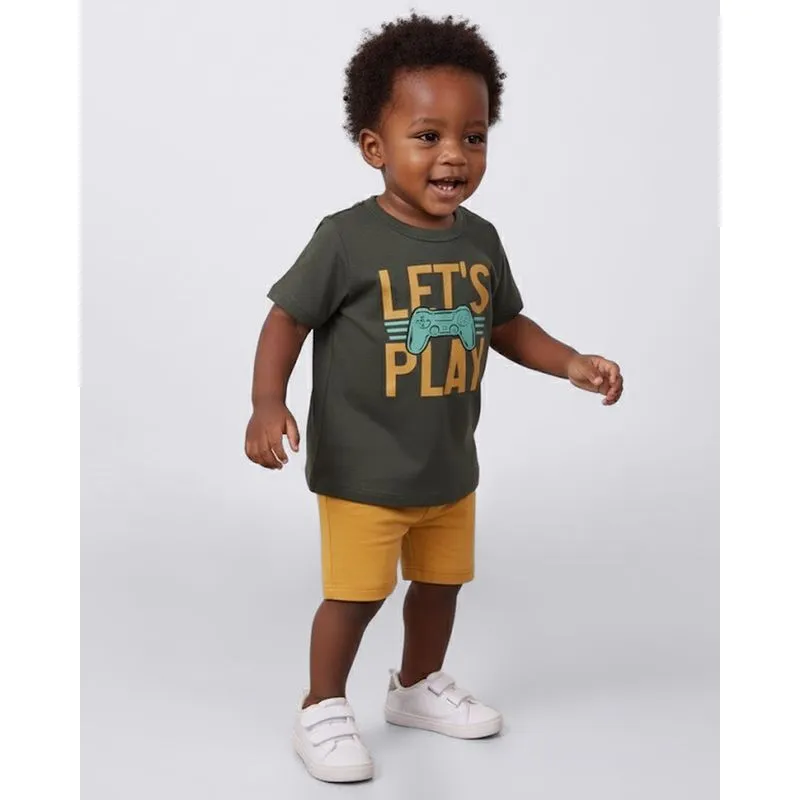 Conjunto Bebê Algodão Estampa Videogame Verde 3