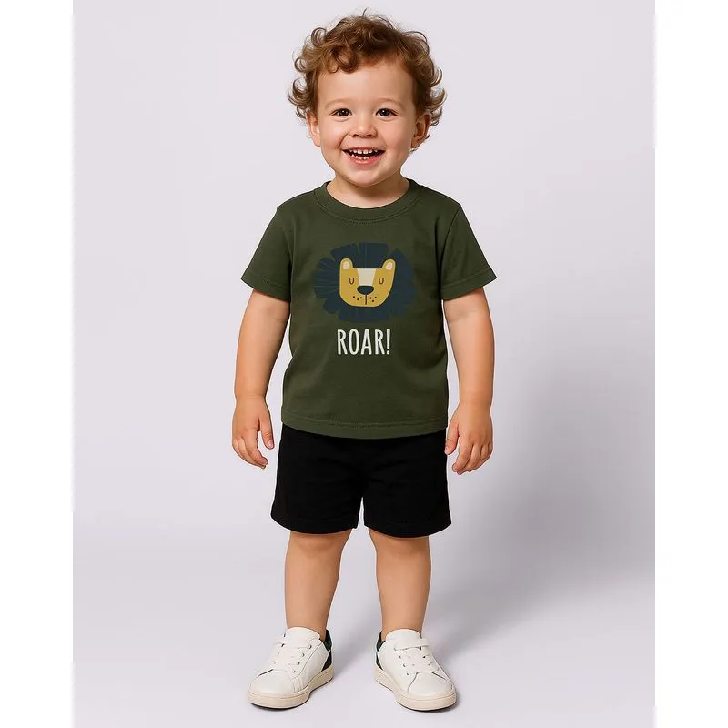 Conjunto Bebê Curto Estampa Leão Verde 3