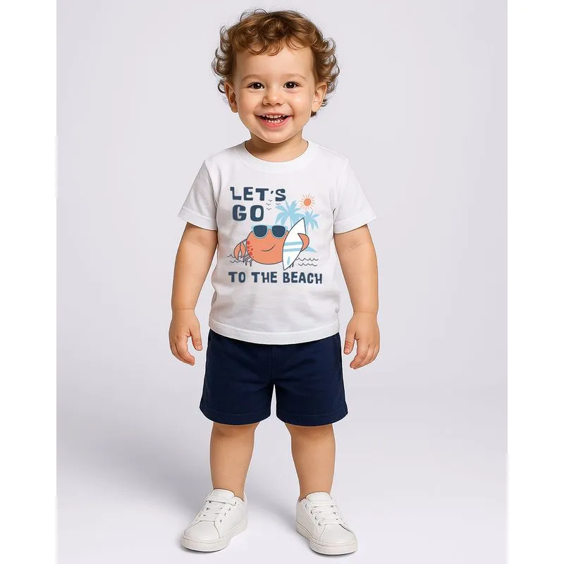 Conjunto Bebê Curto Estampa Lets Go Branco 2
