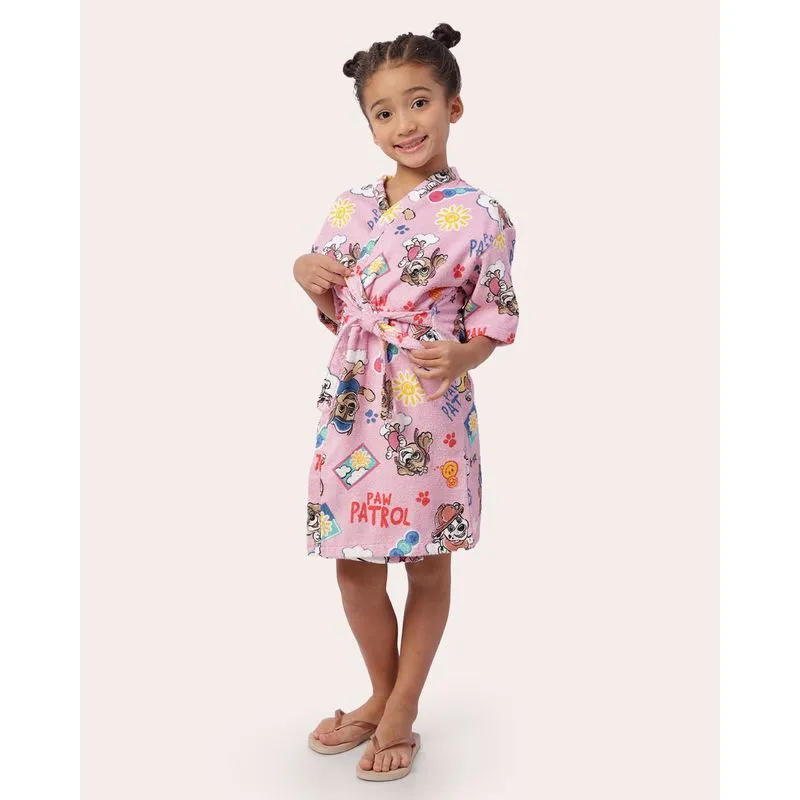 Roupão Infantil Patrulha Canina Felpudo Kimono Rosa P