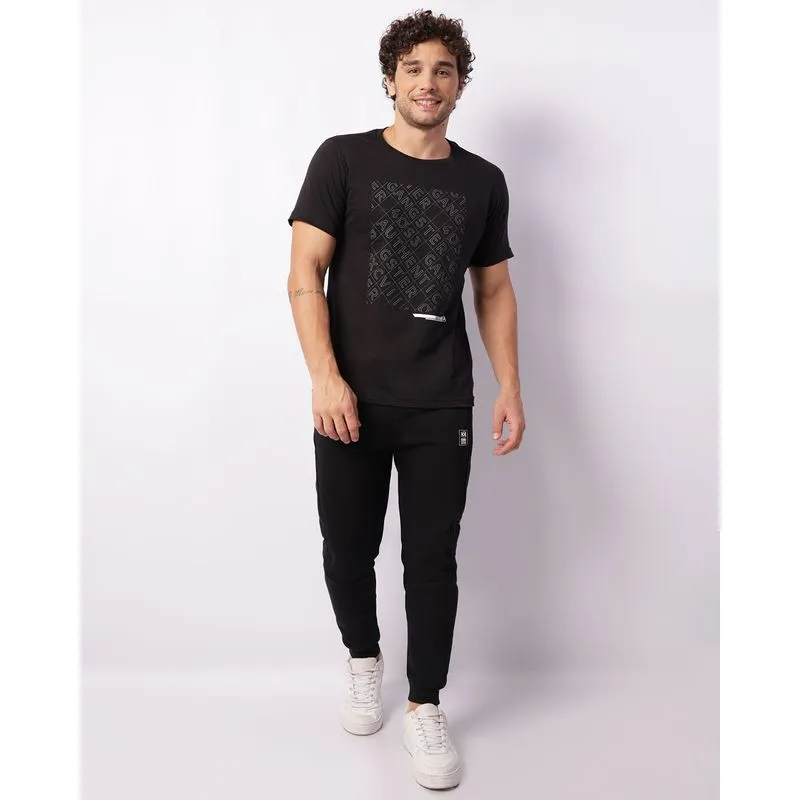Calça Moletom Masculina Gangster Jogger Cós Duplo Preta G