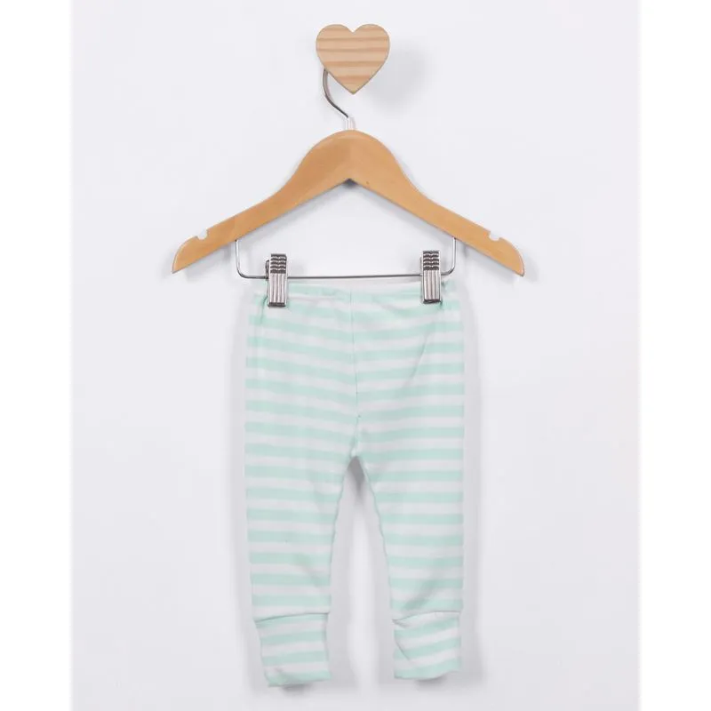 Calça Bebê Culote Vira Pé Listrada Verde G